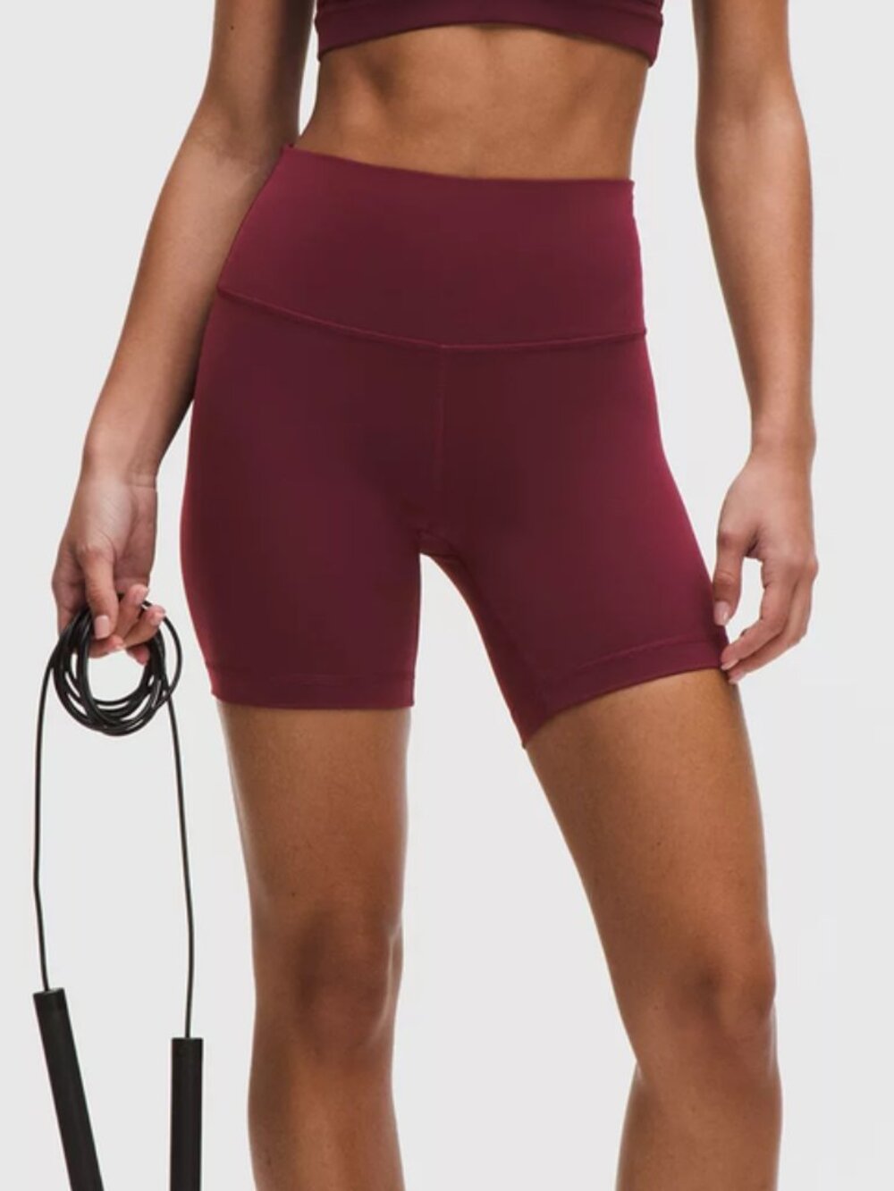 Wunder Train High-Rise Short 6" in Burgundy